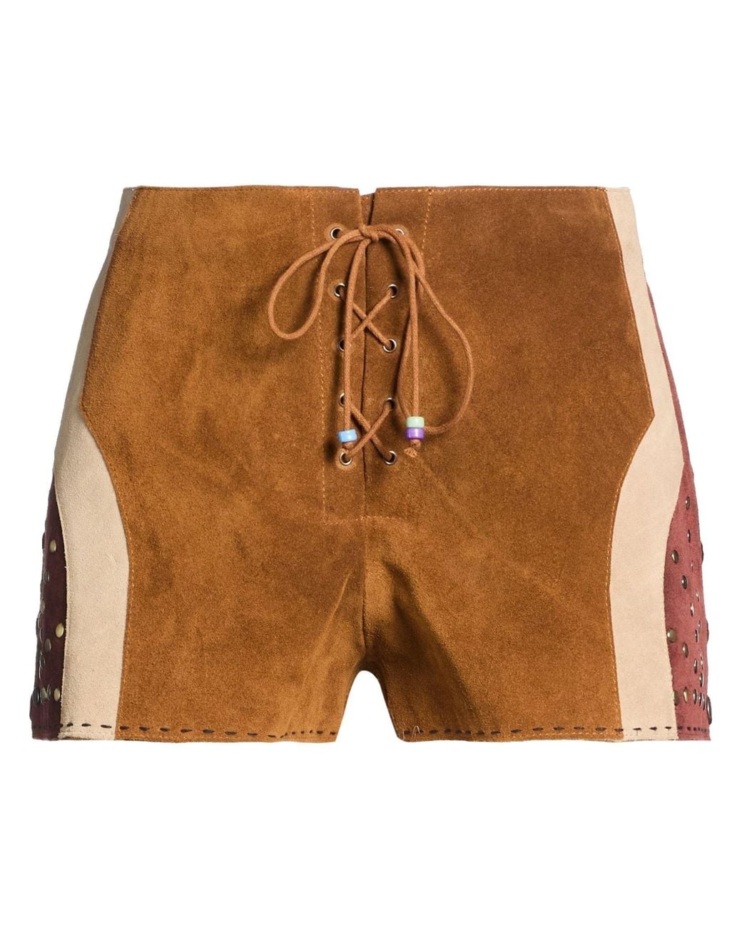ARIZONA LOVE Brown Camel Shorts & Bermuda Shorts Cow Leather