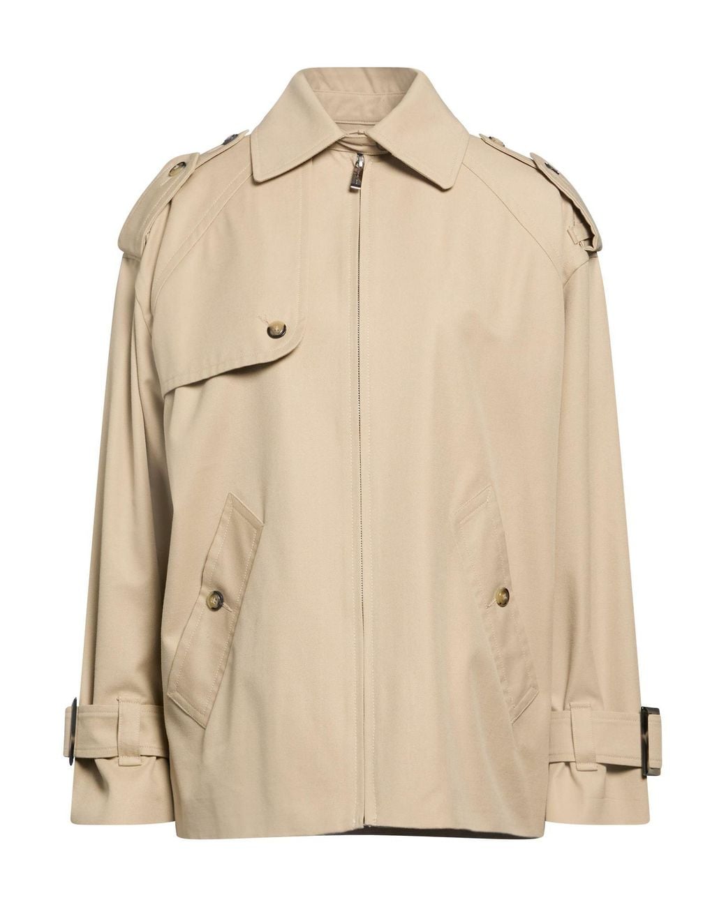 Barbara Bui Natural Sand Jacket Cotton, Wool