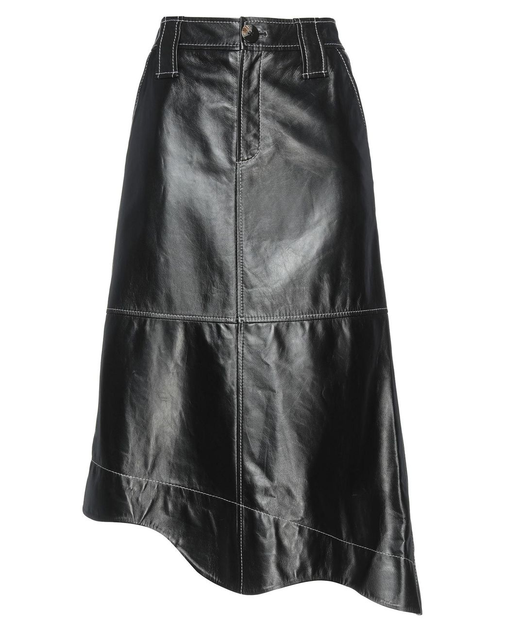 Ganni Midi Skirt in Black | Lyst