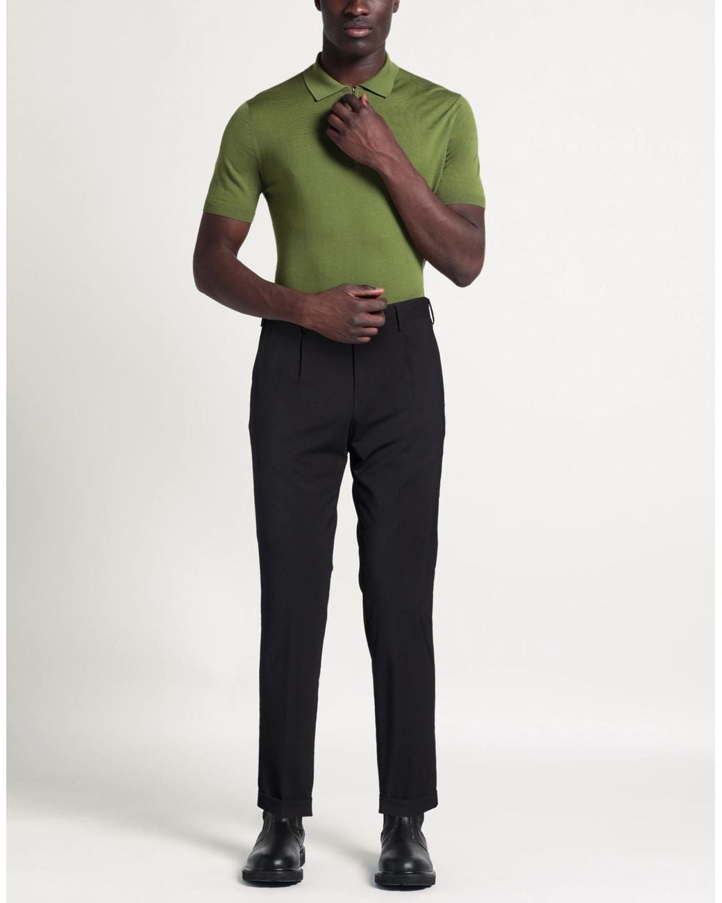 Germano Black Pants Virgin Wool, Elastane for men