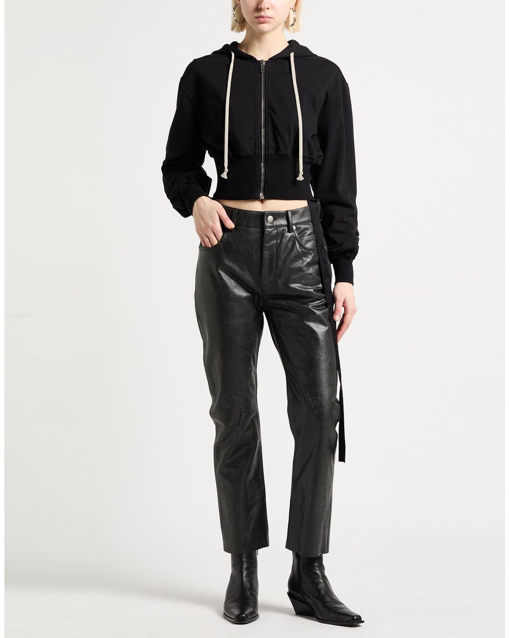Rick Owens Gray Pants Calfskin