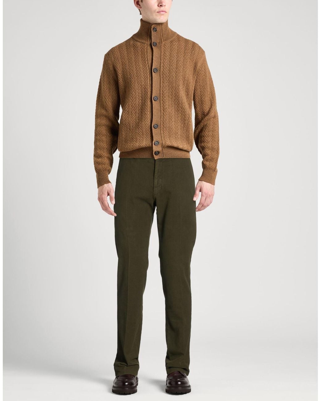 Incotex Green Dark Pants Cotton, Elastane for men