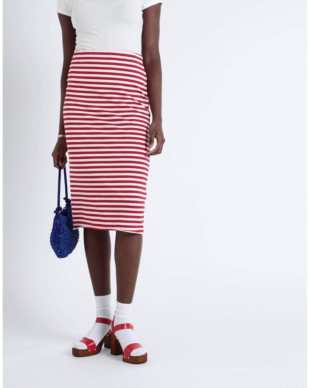 MAX&Co. Red Midi Skirt