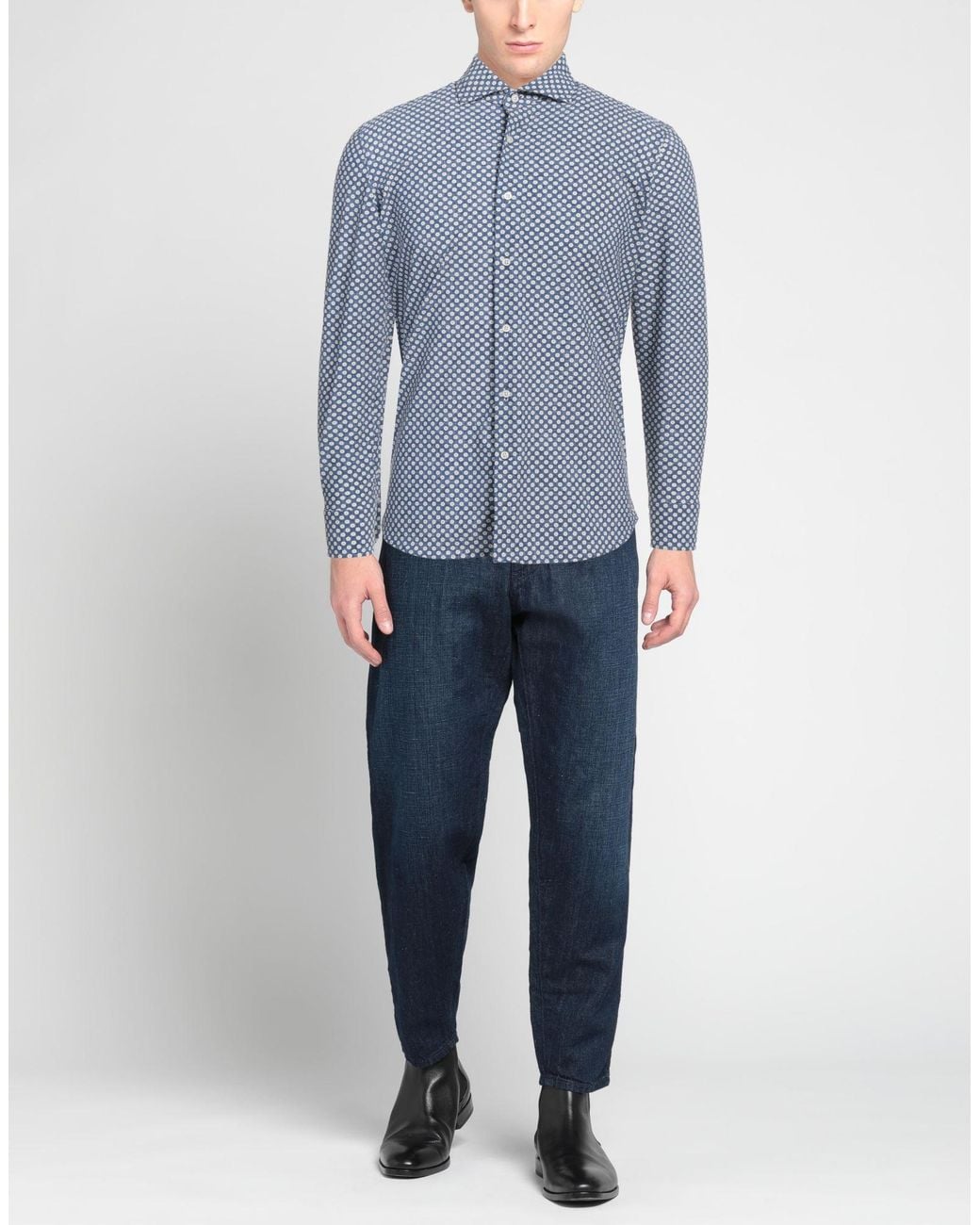Ghirardelli Blue Shirt Polyamide, Elastane for men