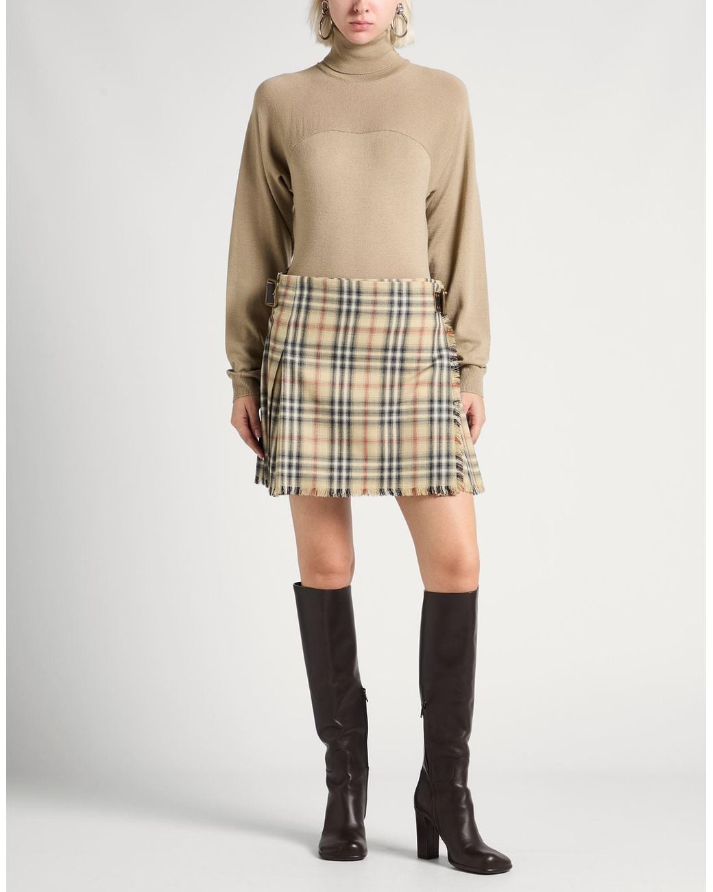 Maison Margiela Natural Khaki Turtleneck Acrylic, Virgin Wool