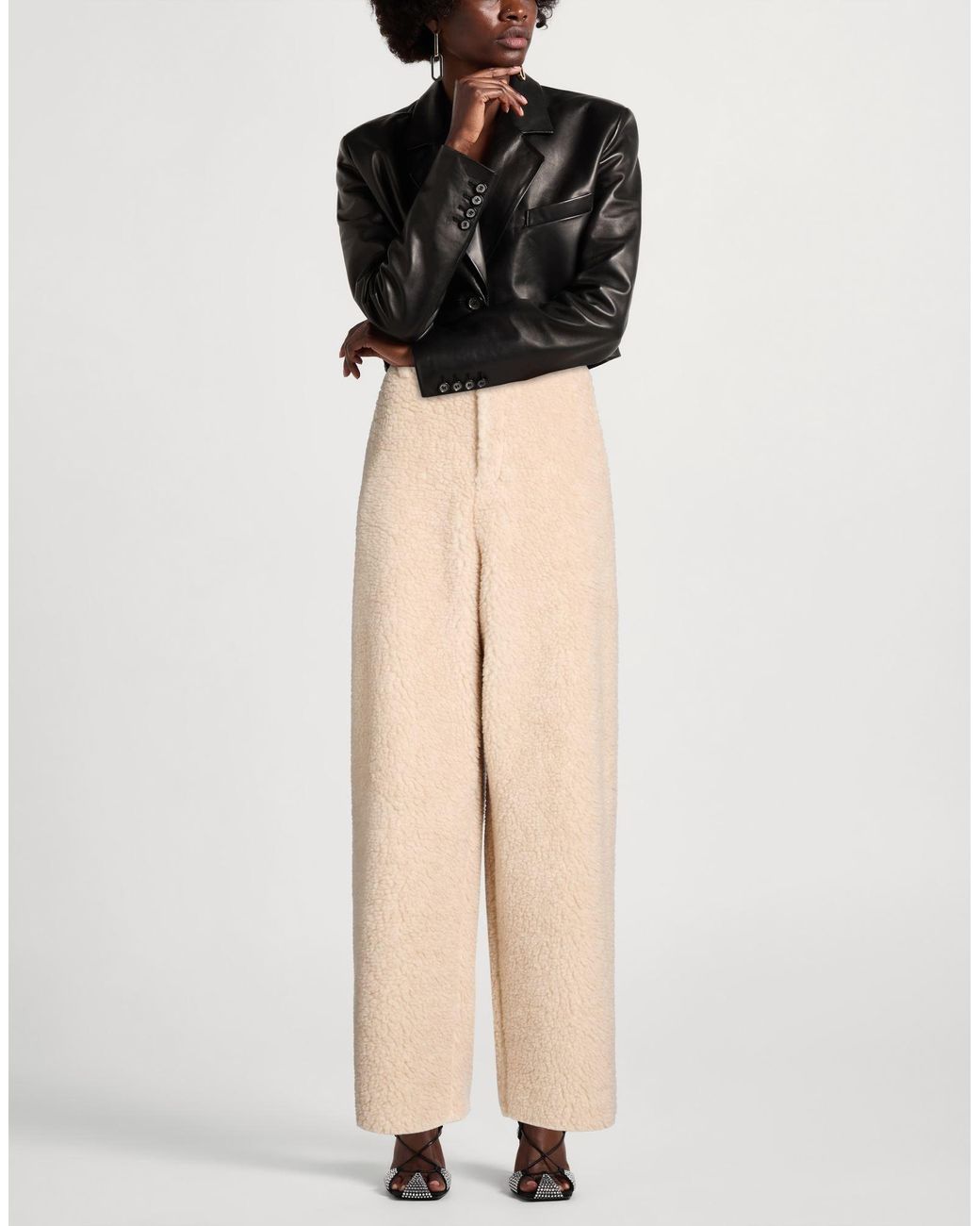 GIUSEPPE DI MORABITO Natural Pants Polyester, Virgin Wool