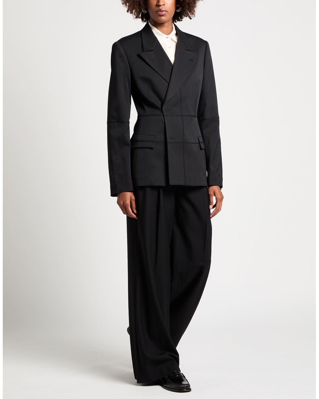 MM6 by Maison Margiela Black Blazer Polyester, Virgin Wool, Elastane