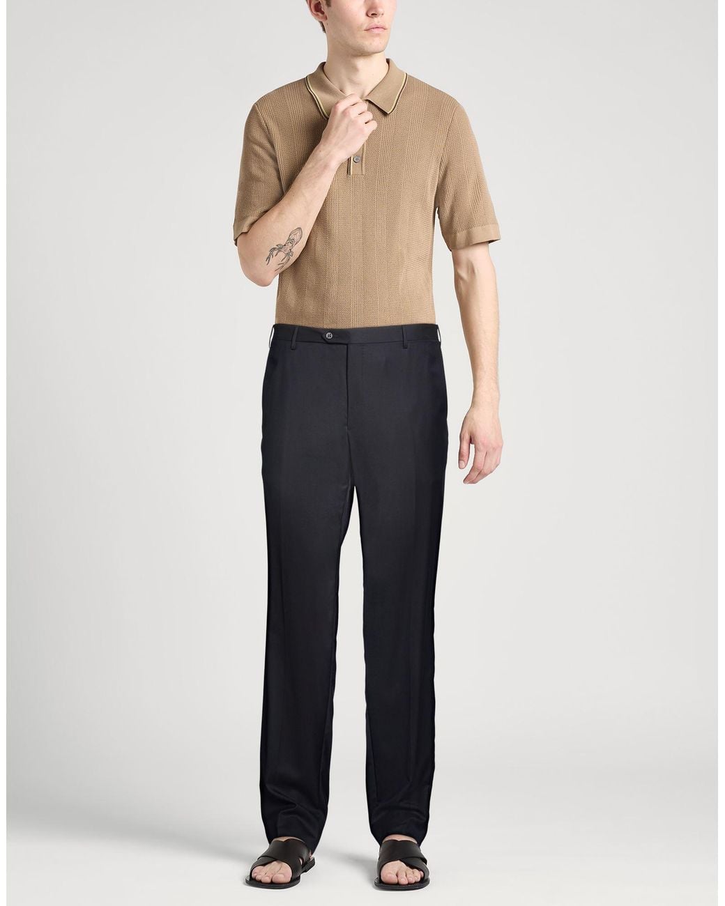 Corneliani Blue Midnight Pants Virgin Wool for men