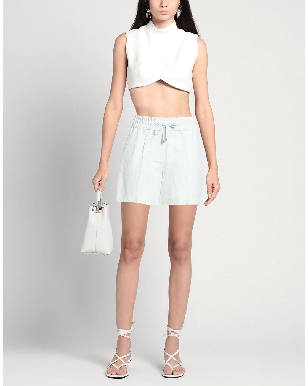 Peserico White Shorts & Bermuda Shorts Linen, Viscose