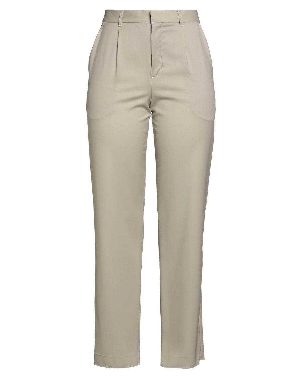 FEDERICO CINA Gray Sand Pants Wool