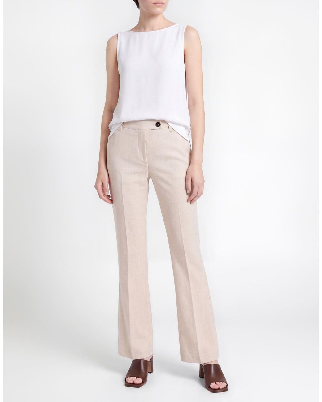 Liu Jo Natural Pants Polyester, Viscose, Elastane