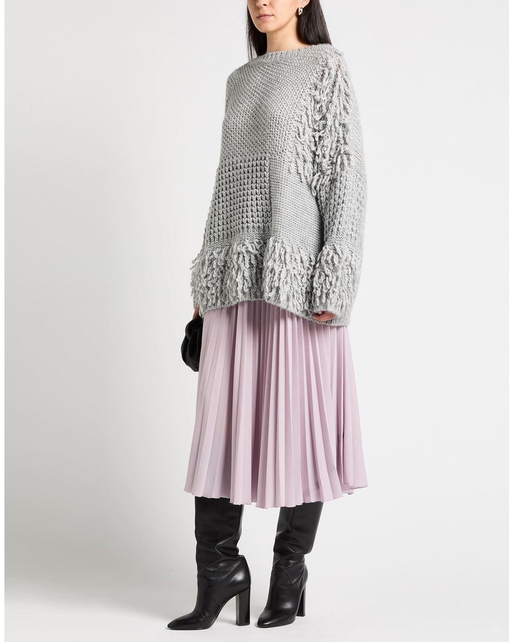 Caractere Gray Light Sweater Polyacrylic, Polyester, Wool