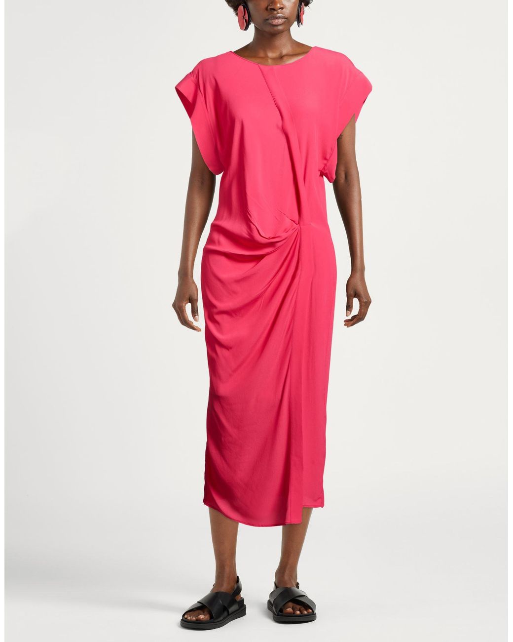 8pm Pink Midi Dress Acetate, Silk