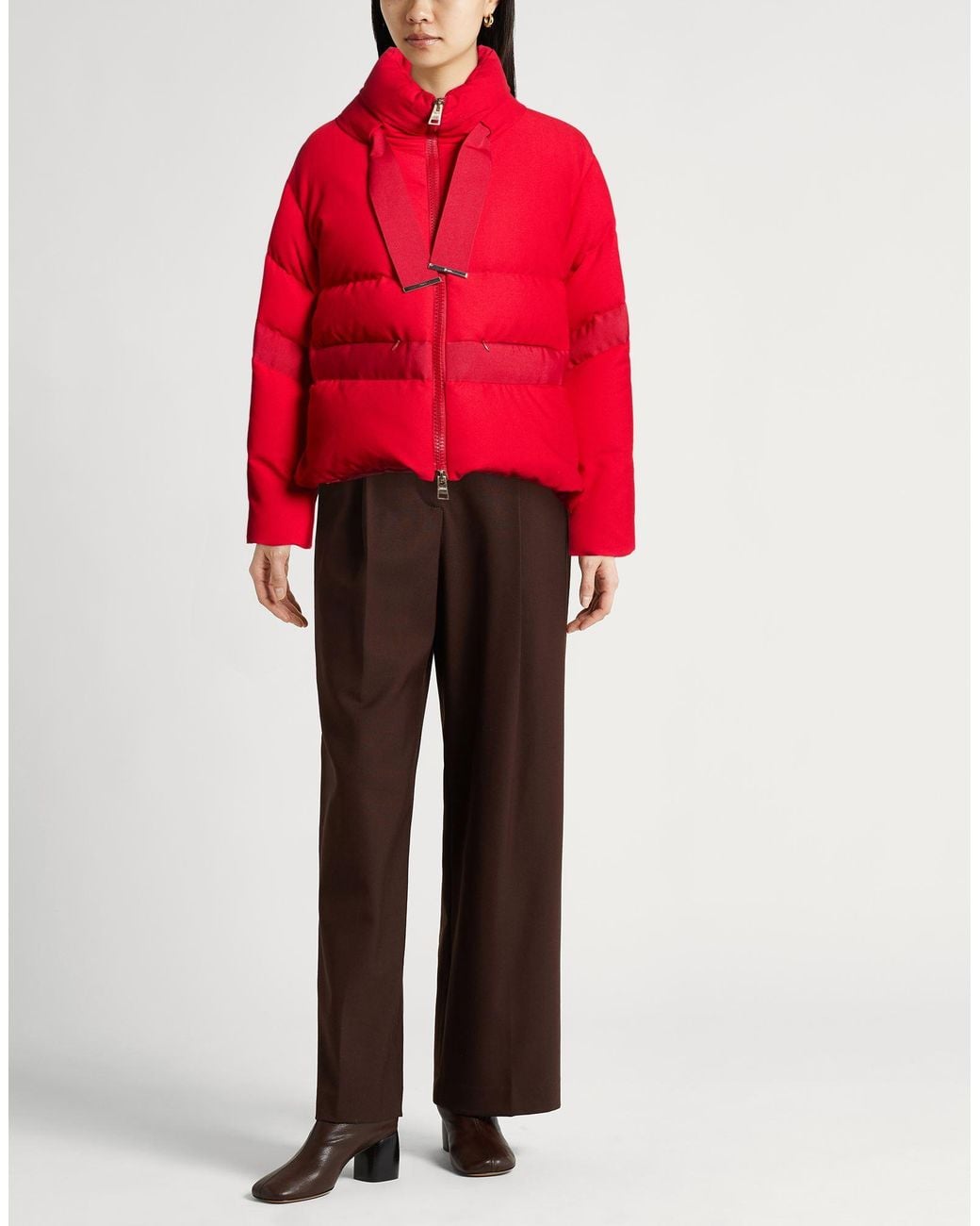 Herno Red Puffer Polyester, Viscose, Elastane