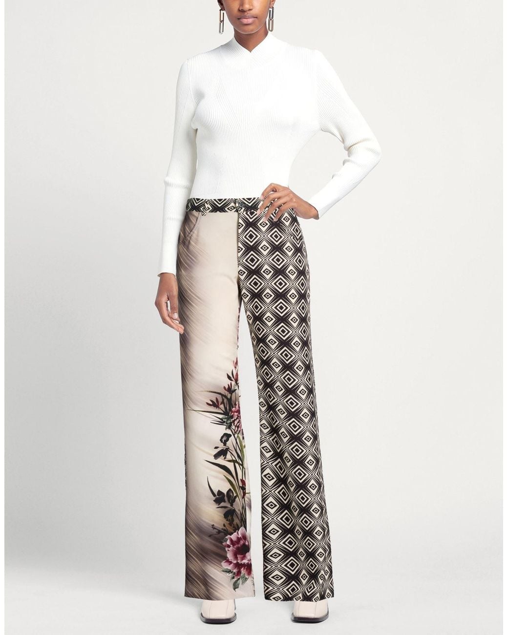 Alberta Ferretti White Pants Polyester, Elastane