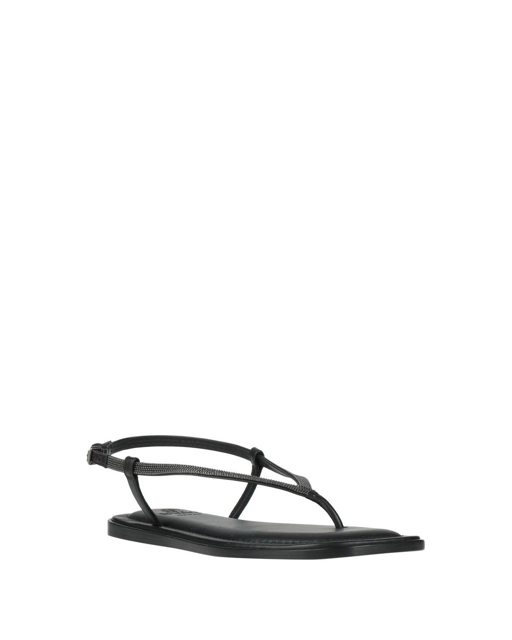 Brunello Cucinelli Black Thong Sandal