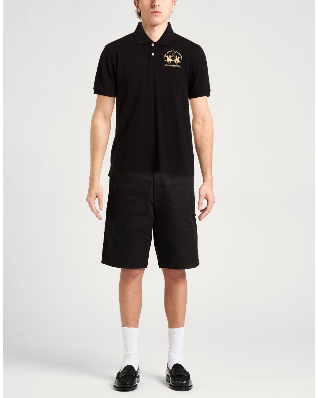 La Martina Black Polo Shirt for men