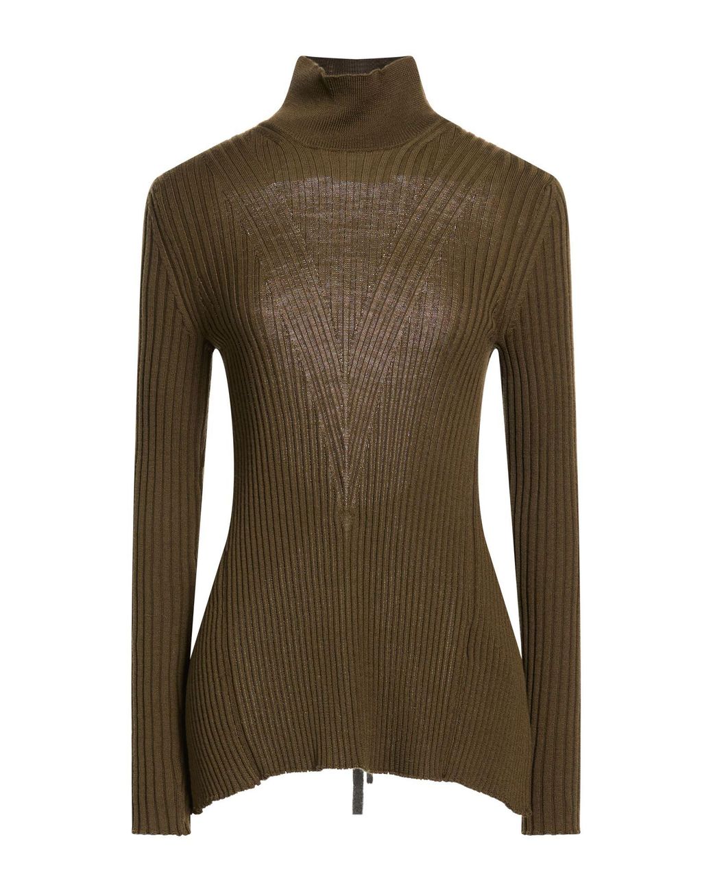 Erika Cavallini Semi Couture Green Turtleneck Virgin Wool