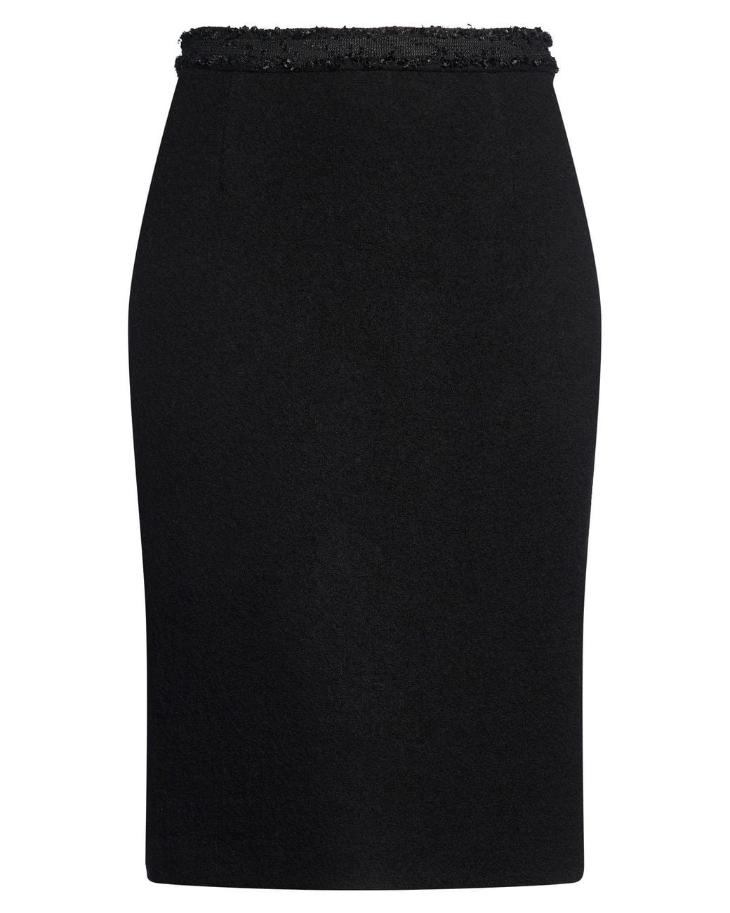 Ines De La Fressange Paris Black Midi Skirt Wool
