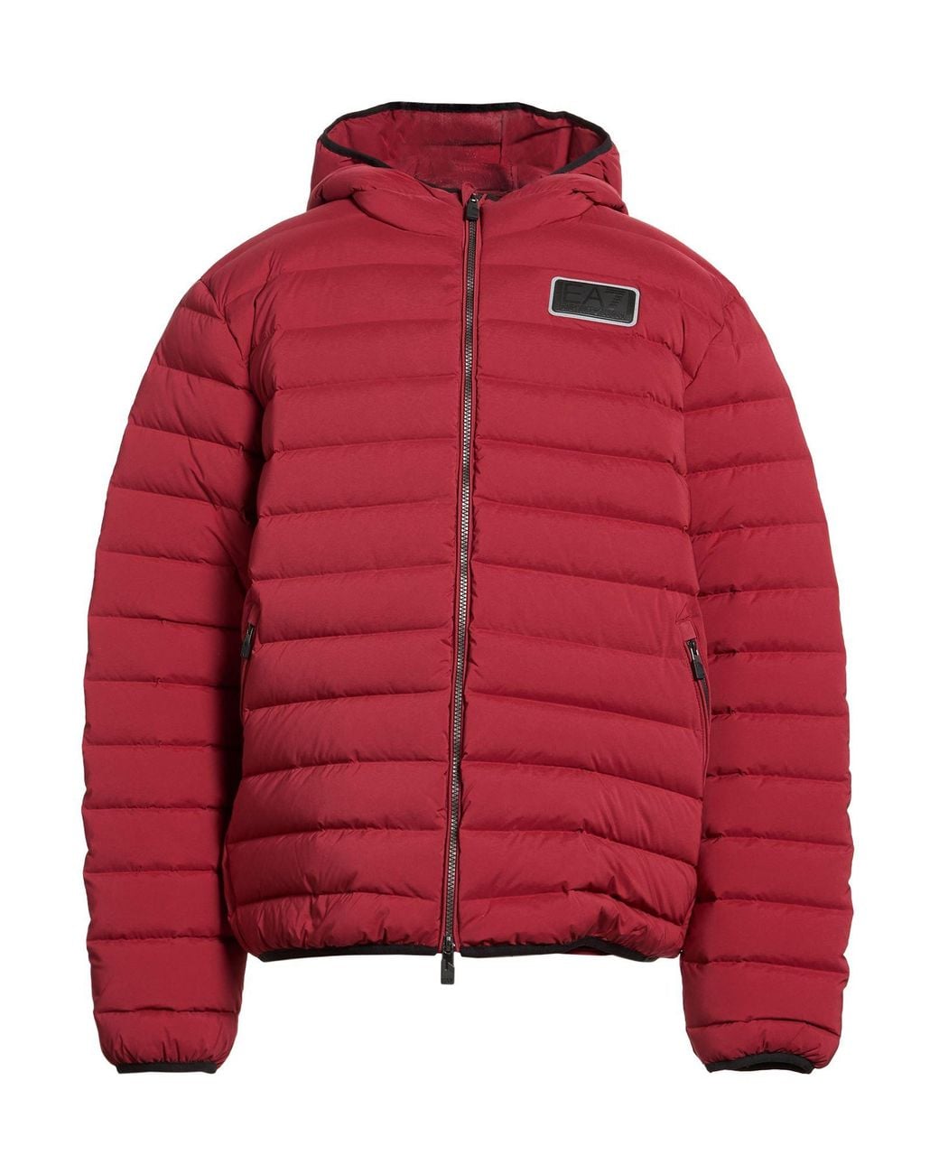 EA7 Red Burgundy Puffer Polyester, Elastane for men