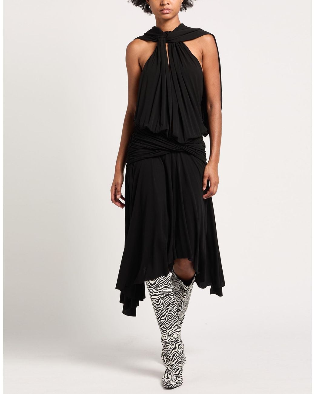 Acne Black Midi Dress Viscose