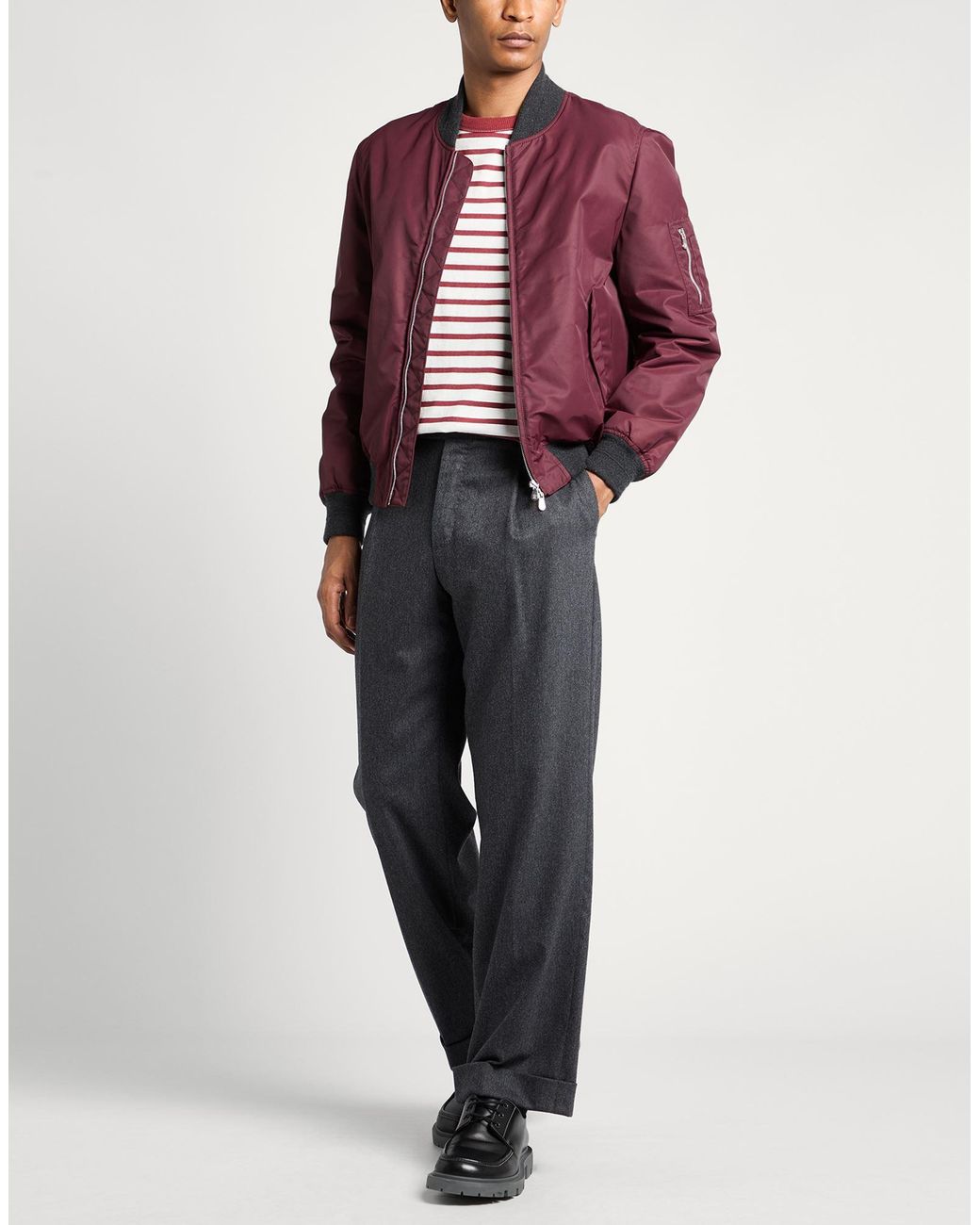 Brunello Cucinelli Red Burgundy Jacket Polyamide for men