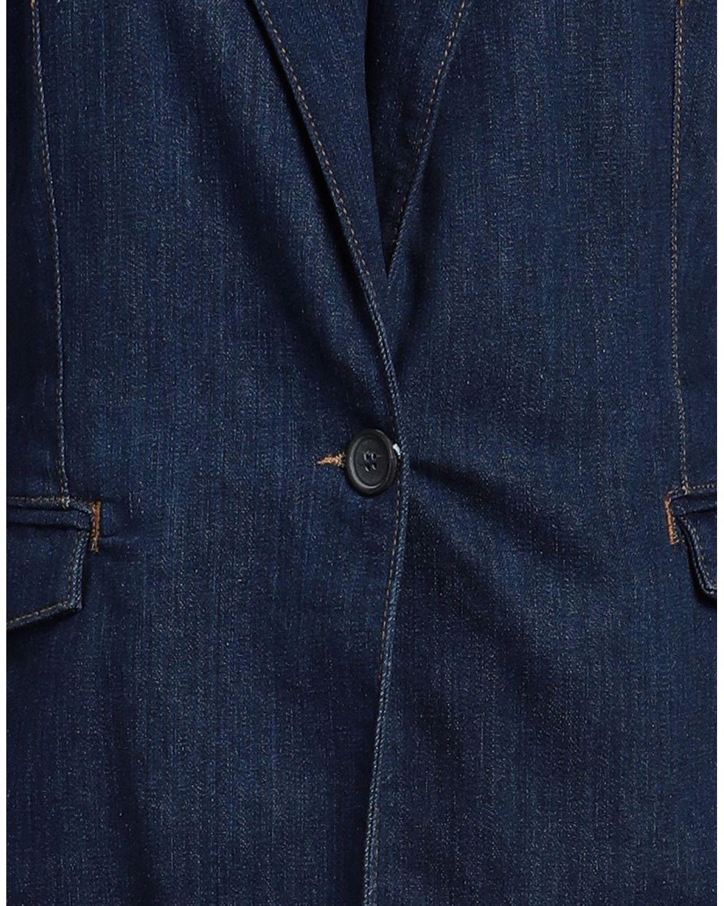 Patrizia Pepe Blue Blazer Cotton, Polyester, Polyamide, Elastane