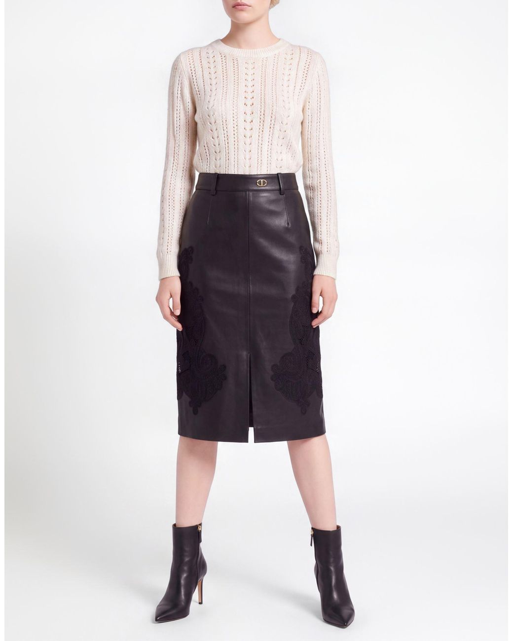 Twinset Black Midi Skirt