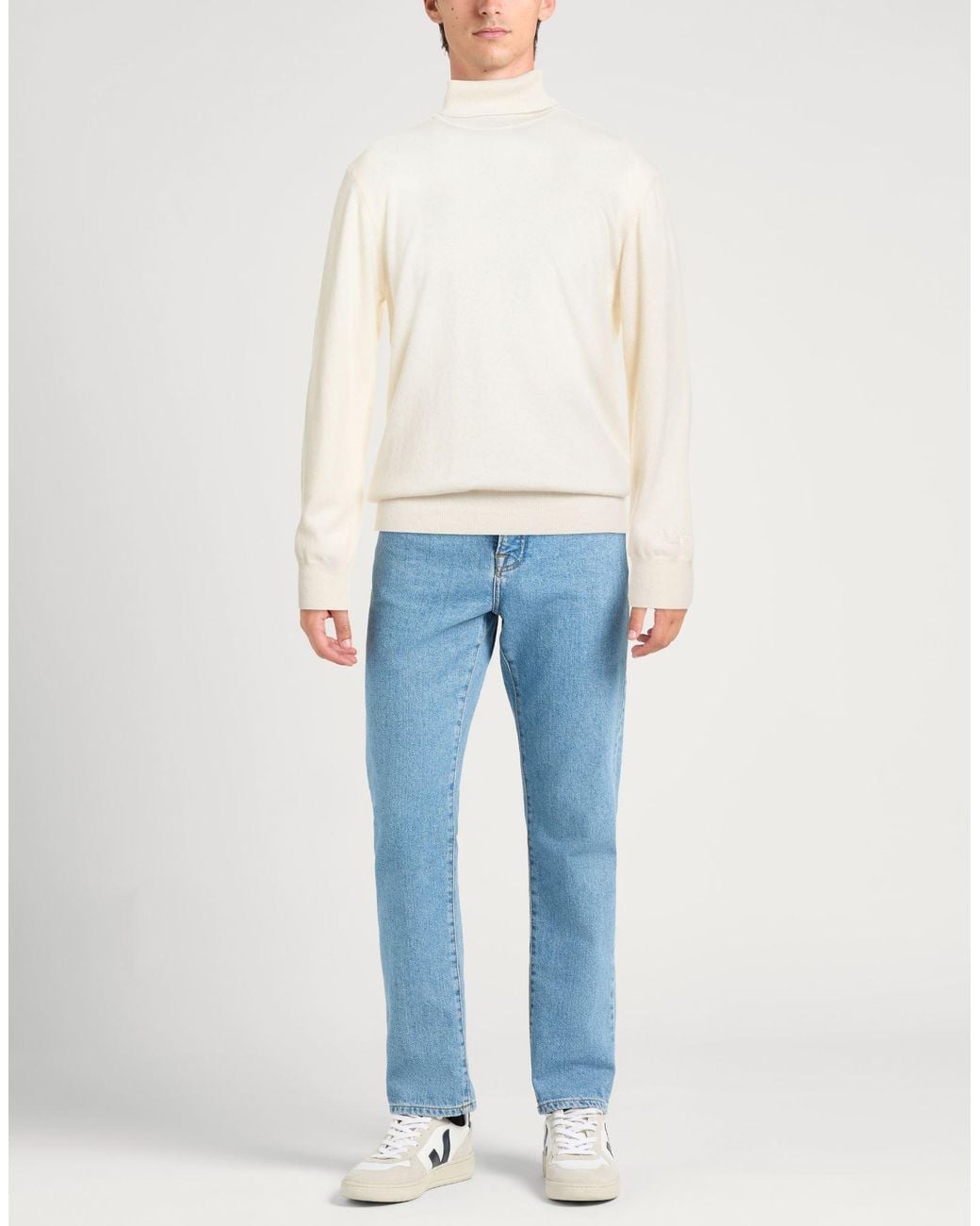 Mc2 Saint Barth White Turtleneck Wool, Viscose, Cashmere, Polyamide for men