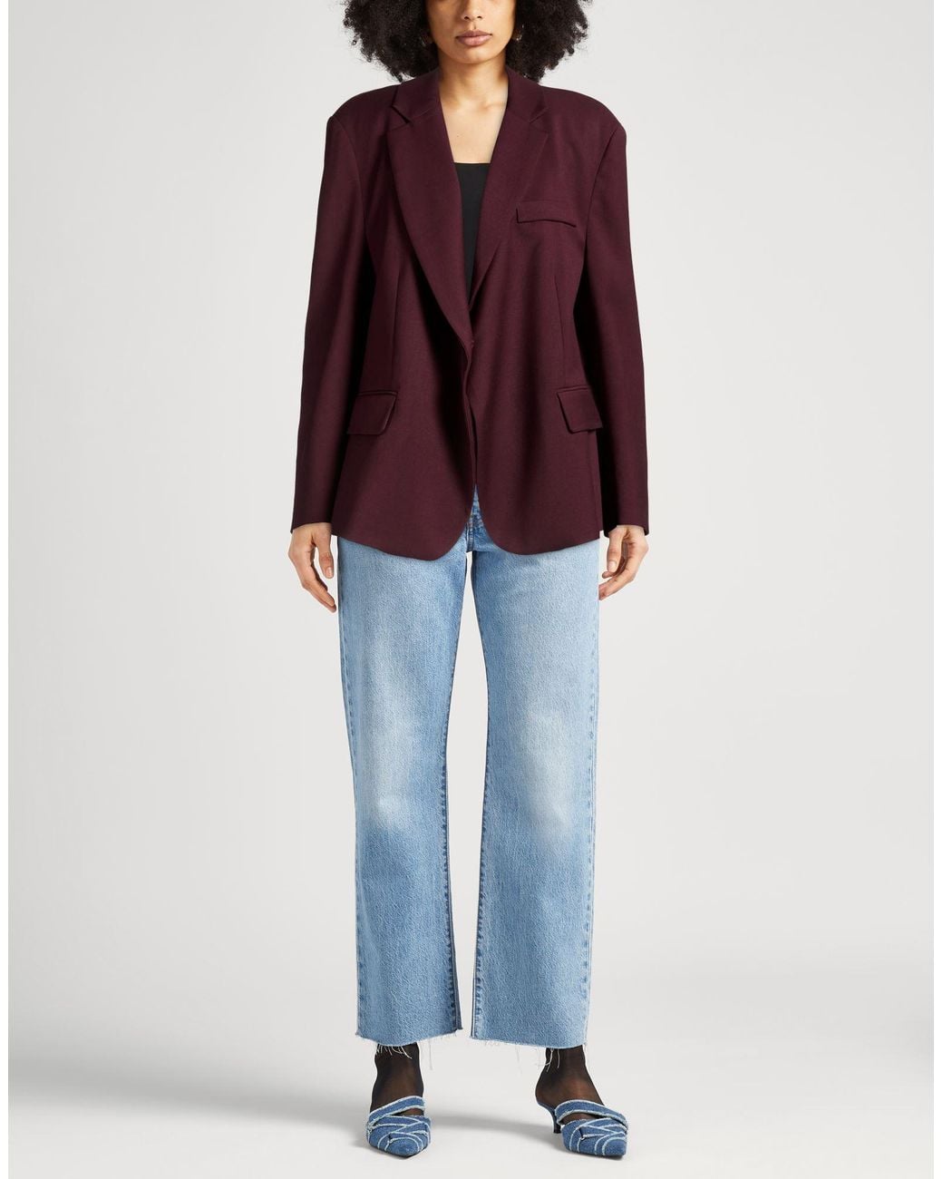 8pm Purple Burgundy Blazer Polyester, Viscose, Elastane