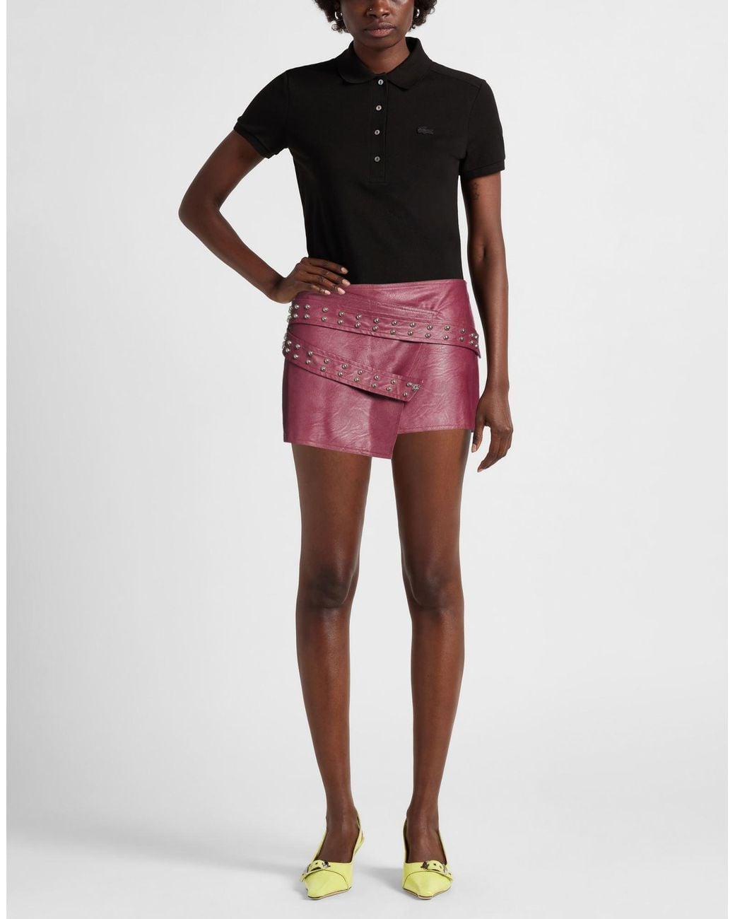 Aniye By Red Burgundy Mini Skirt Viscose