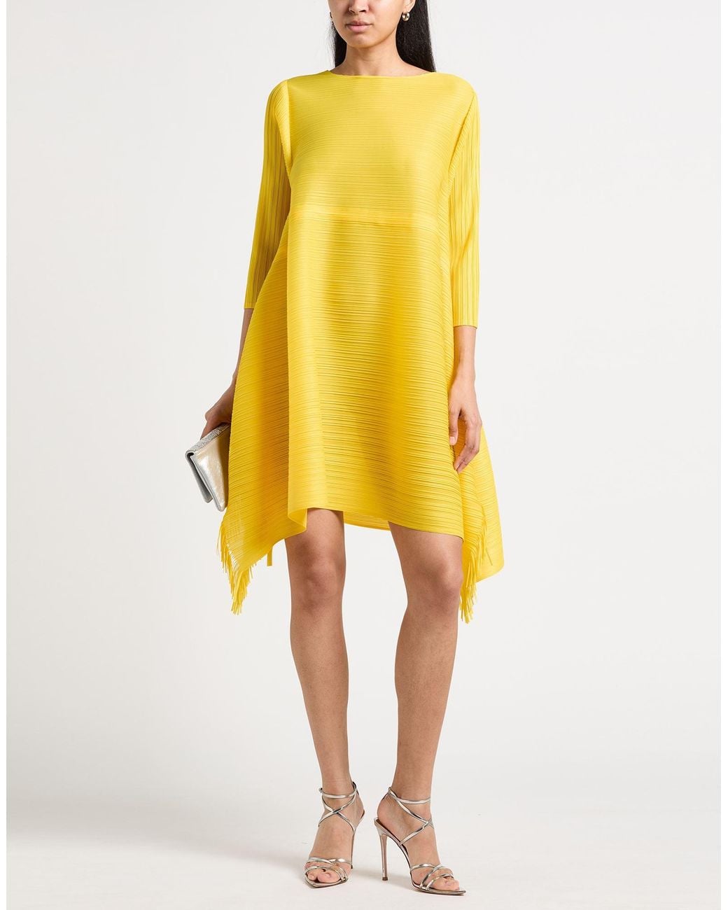 MEIMEIJ Yellow Mini Dress Polyester