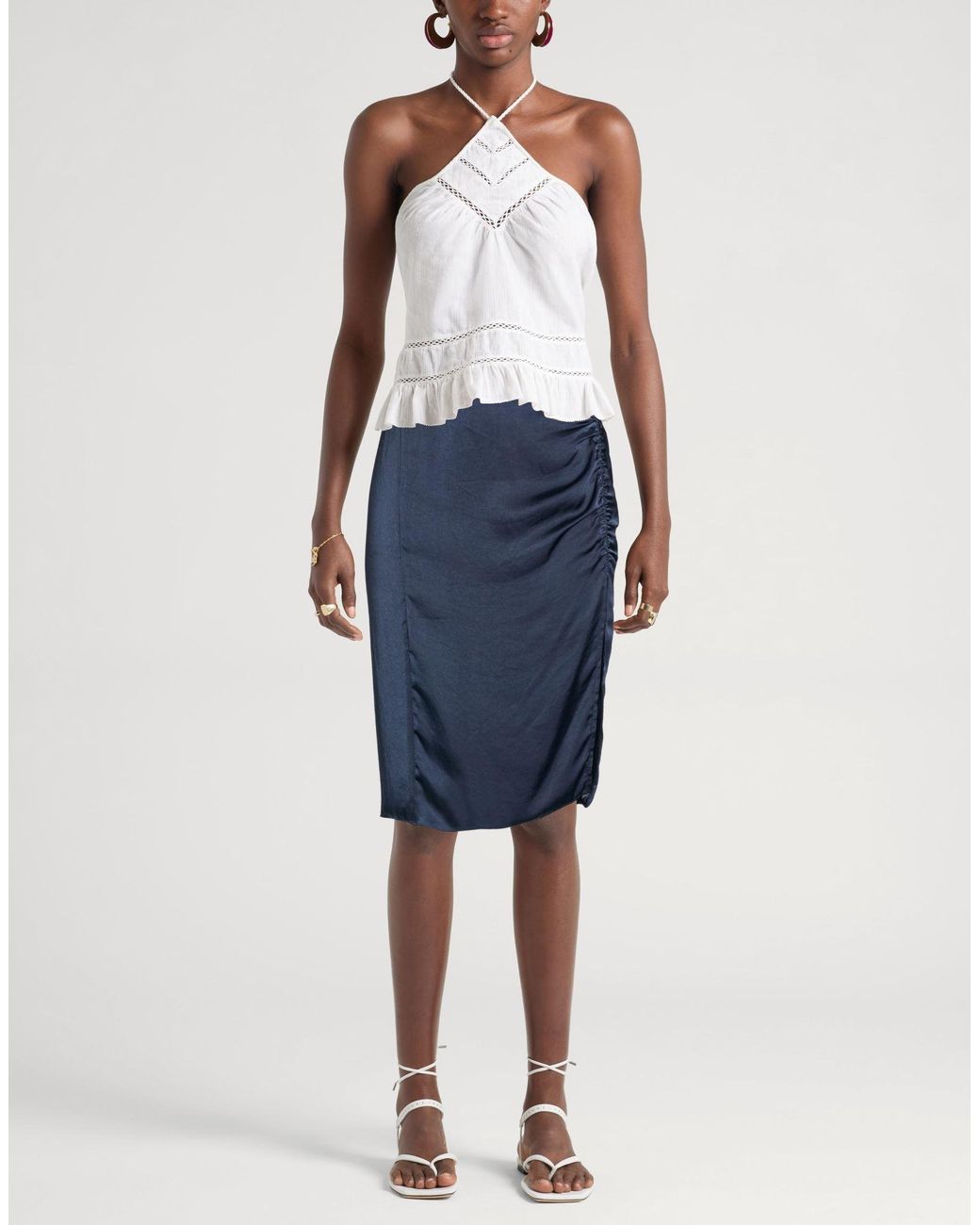 Jupe Midi Ba&sh en coloris Blue