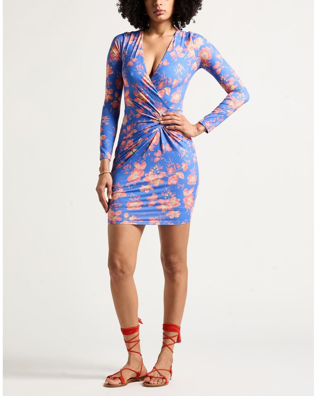 Guess Blue Mini Dress Polyester, Elastane