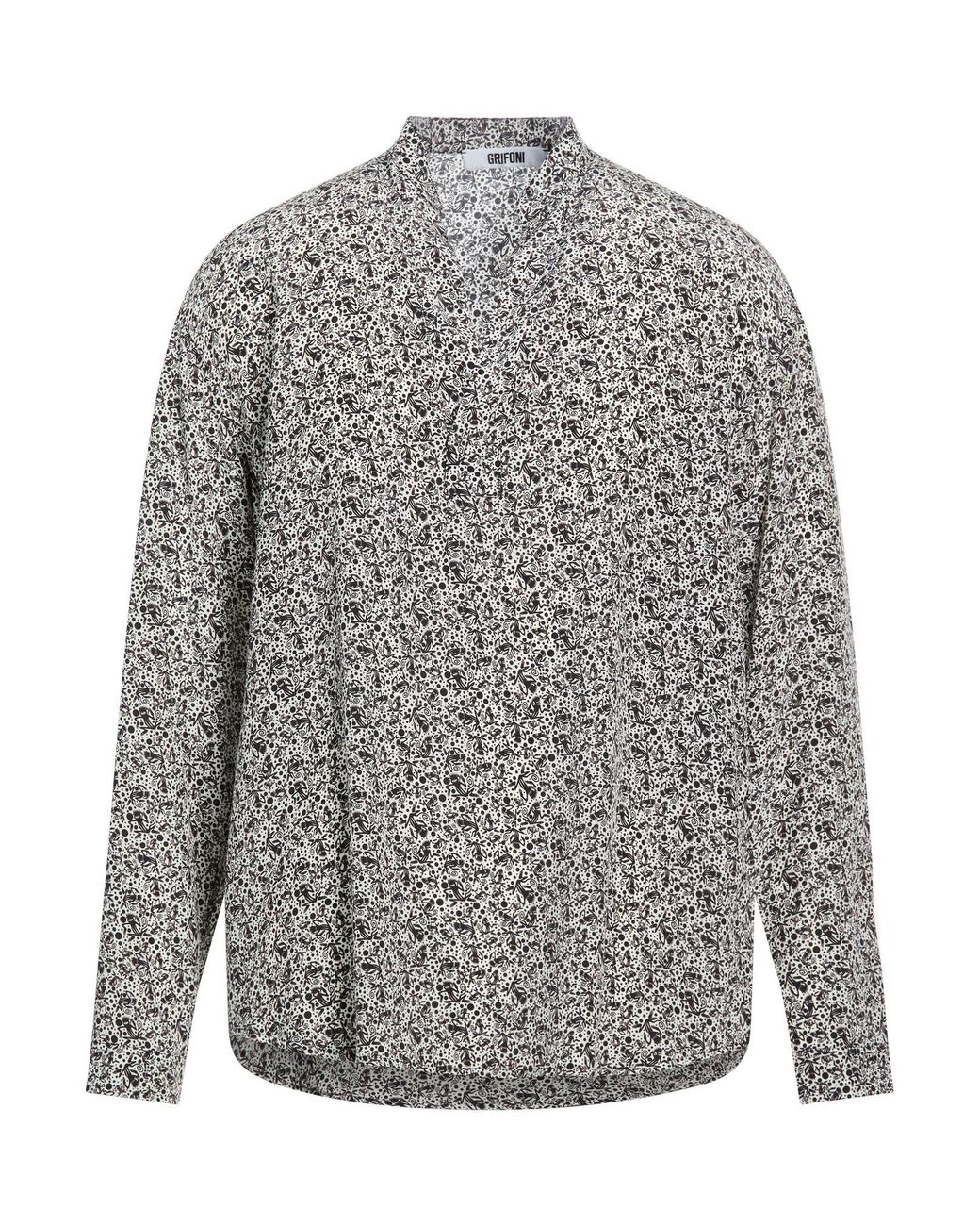 Grifoni Gray Shirt Silk for men