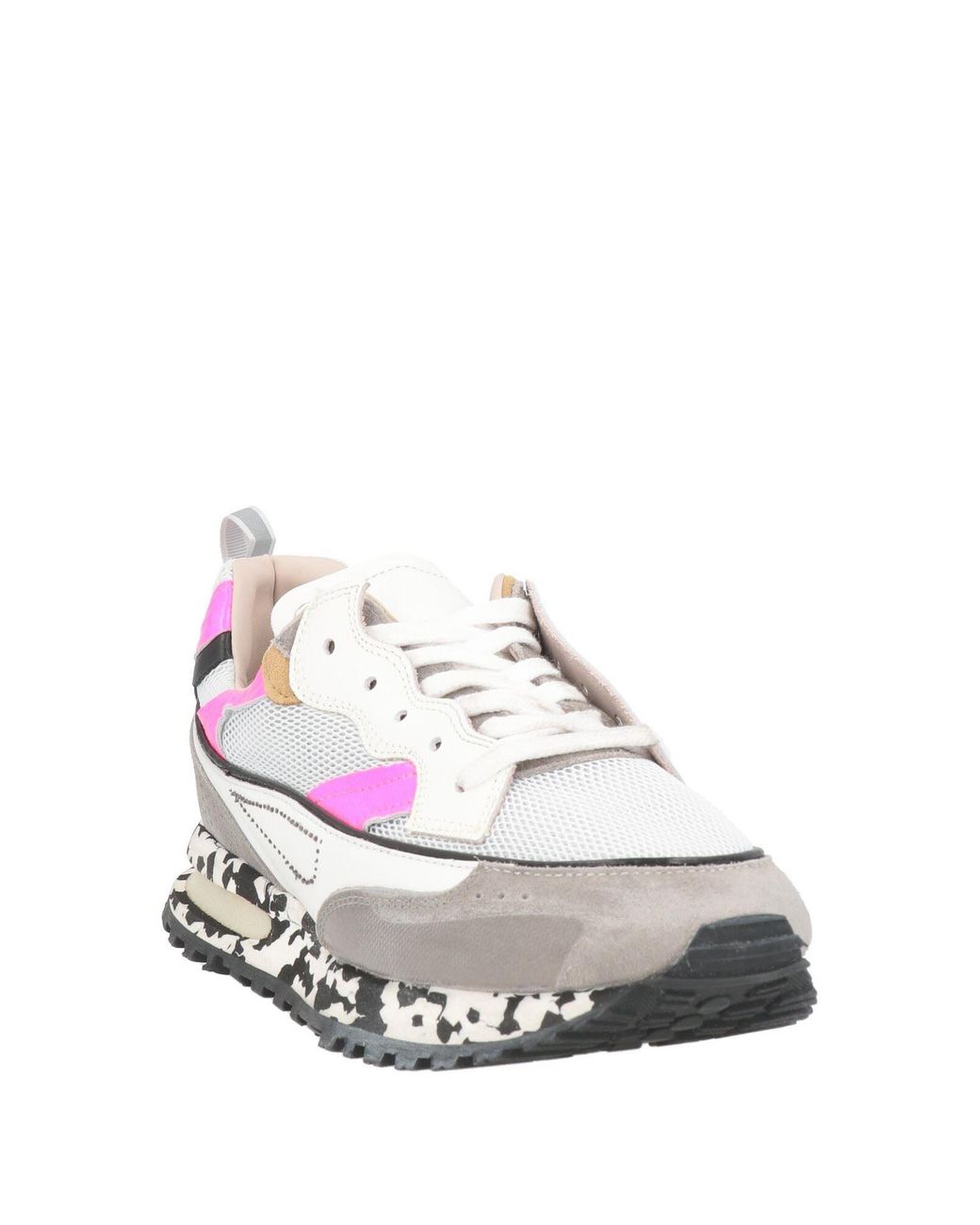 HIDNANDER White Sneakers Leather, Textile Fibers