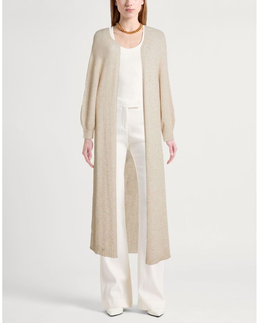 Motel Natural Cream Cardigan Acrylic, Polyamide, Alpaca Wool, Wool, Elastane