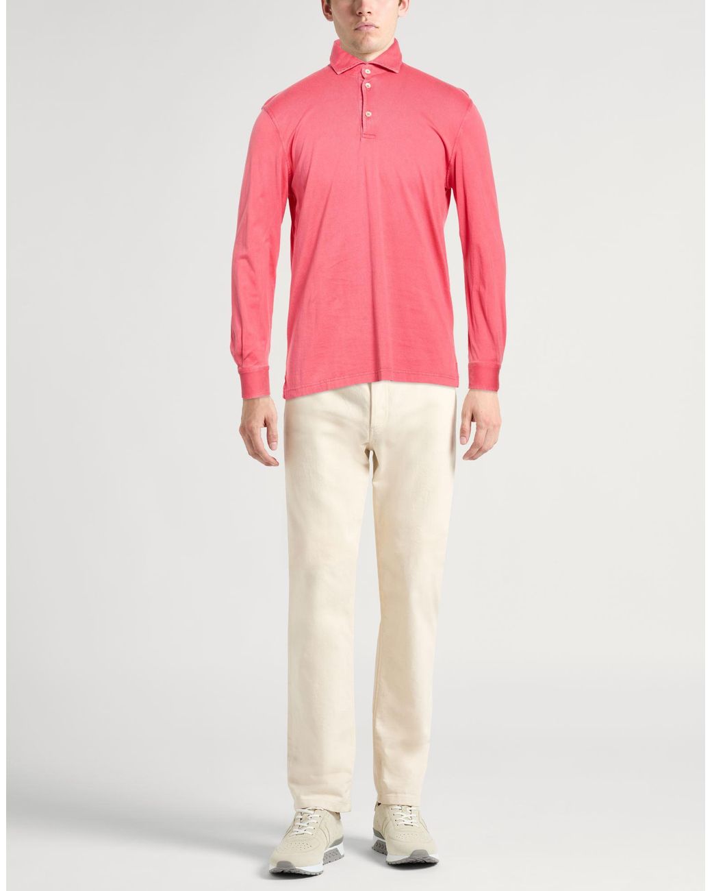 Fedeli Pink Polo Shirt Organic Cotton for men