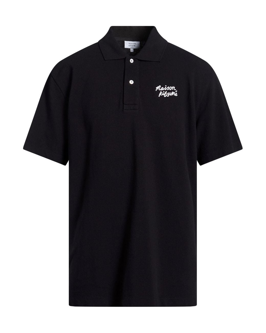 Maison Kitsuné Black Polo Shirt Cotton for men