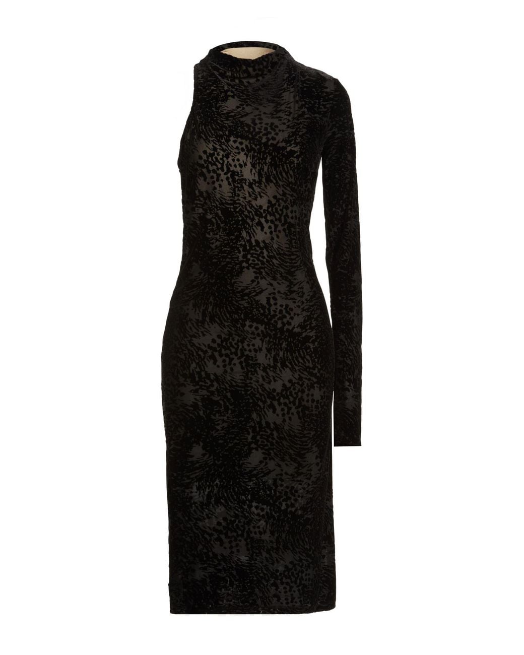 Patrizia Pepe Black Midi Dress Polyester, Polyamide, Elastane