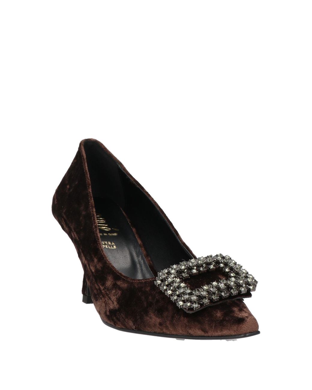 Ovyè Brown Dark Pumps Textile Fibers