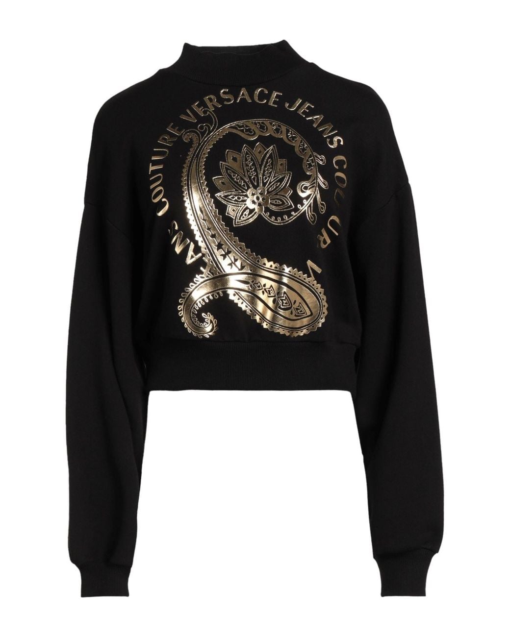 Versace Jeans Couture Black Sweatshirt Cotton, Elastane
