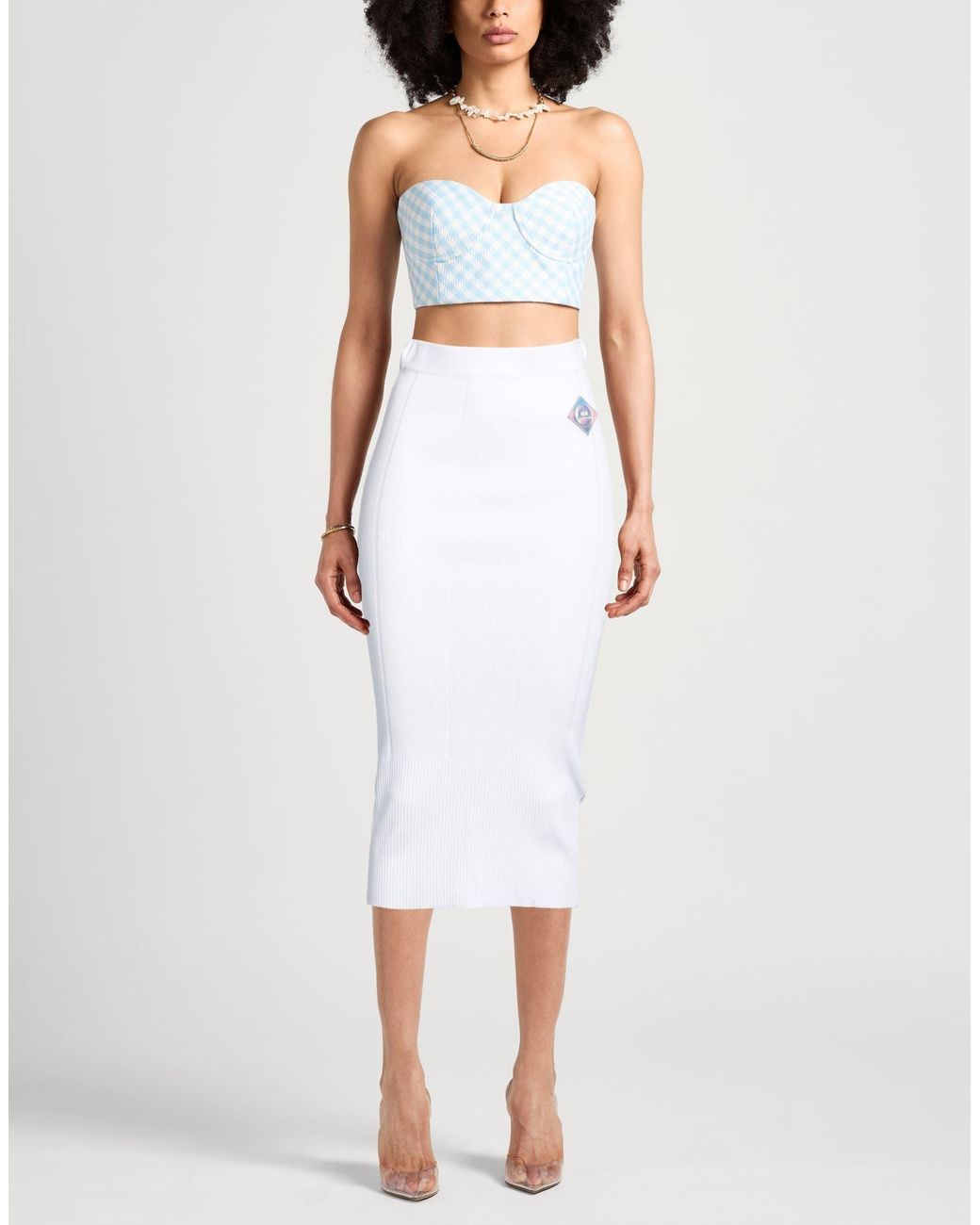 ARMANI EXCHANGE White Midi Skirt