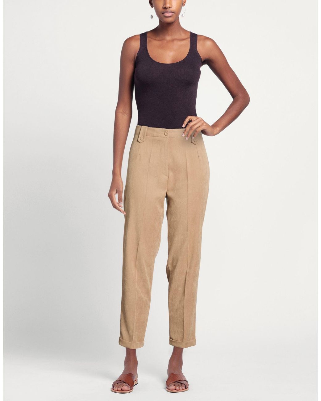 GIULIA MATILDA Natural Pants Polyester, Elastane