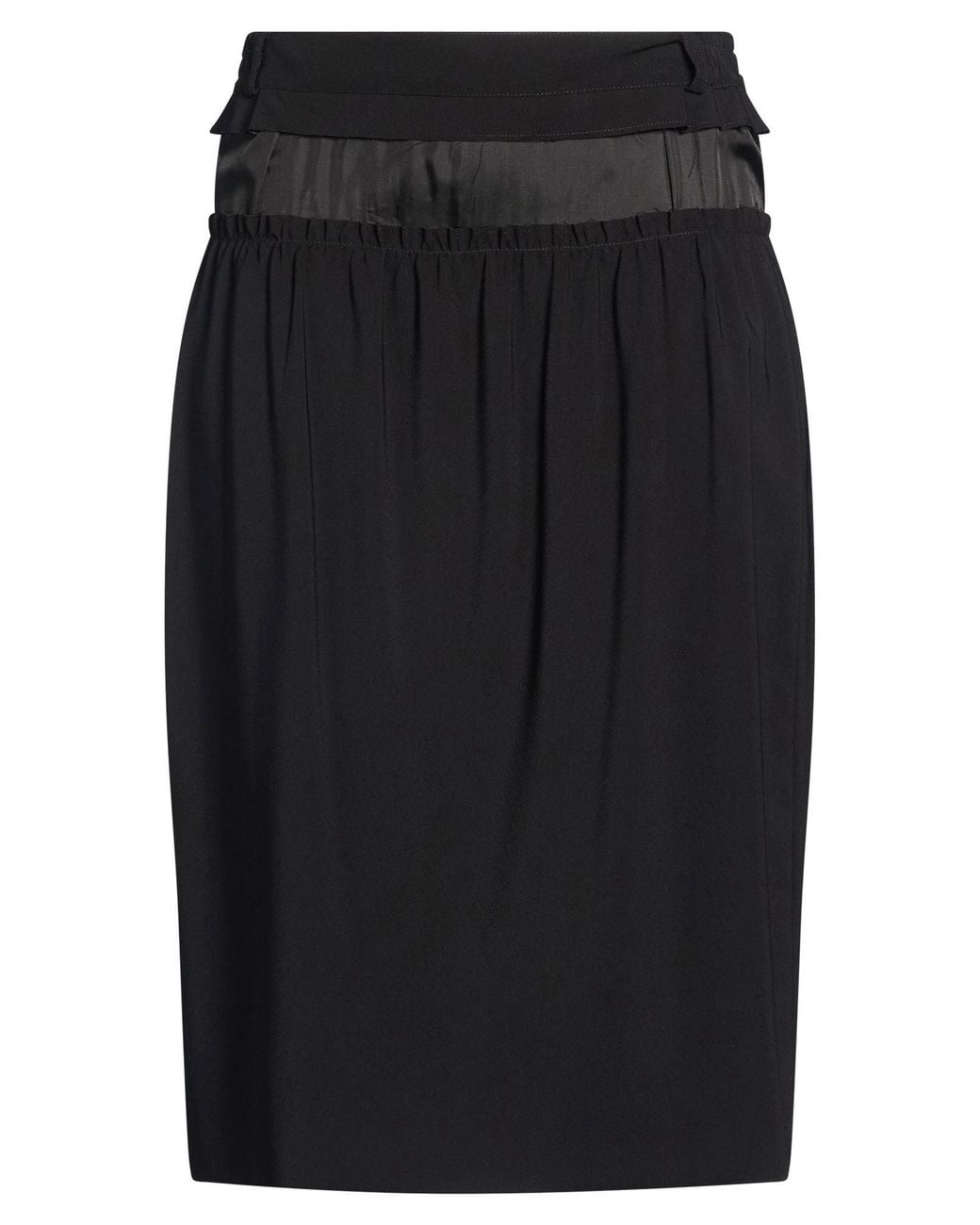 Maison Margiela Black Midi Skirt Polyester, Elastane