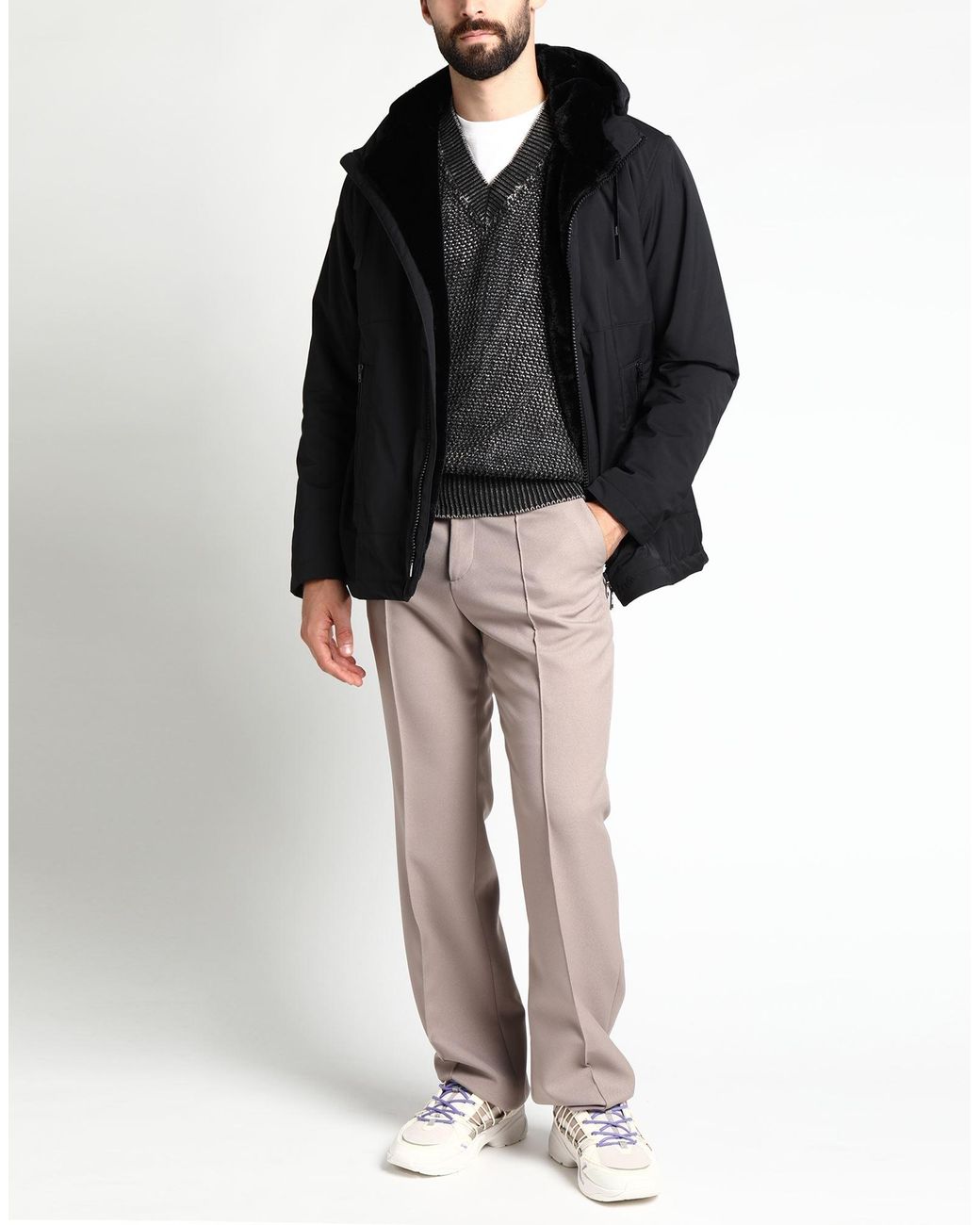 Herno Black Jacket Polyester, Polyamide for men