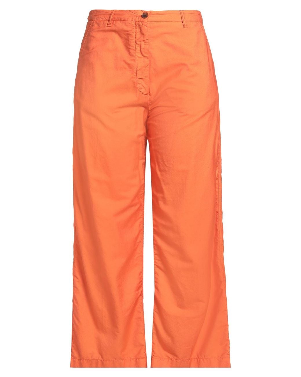 White Sand Orange Pants Cotton, Silk
