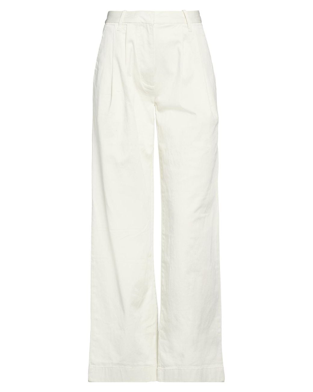 Calvin Klein White Pants Cotton, Elastane
