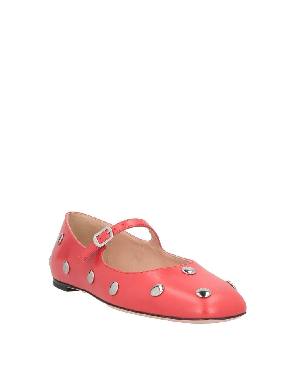 Bally Red Ballet Flats Leather