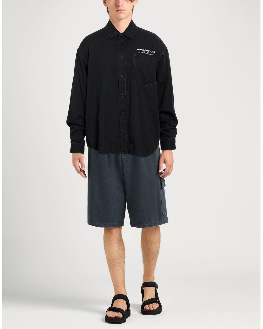 Versace Jeans Couture Black Shirt Cotton for men